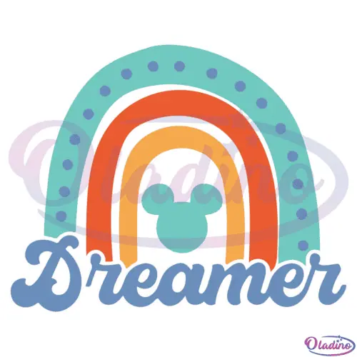 Rainbow Dreamer Mickey Head Svg