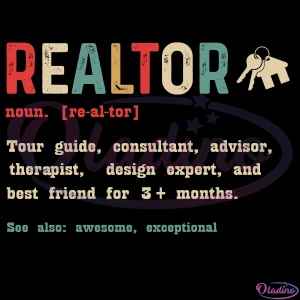 Realtor Definition for Real Estate Agent SVG Digital File