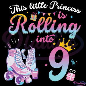 Roller Skate 9Th Birthday Svg Digital File, 9 Years Old Unicorn Svg