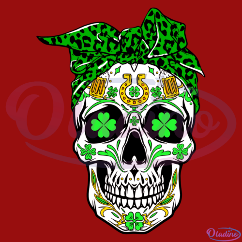 Sugar Skull St Patricks Day Svg Digital Files