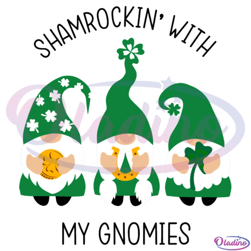 Shamrockin With My Gnomies Svg Digital