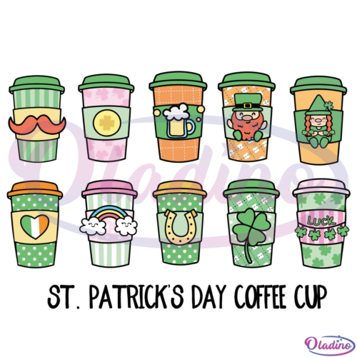 St Patricks Coffee Cup Svg Patrick Svg Digital Files