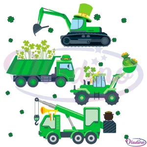 St Patricks Day Crane Truck Construction Svg