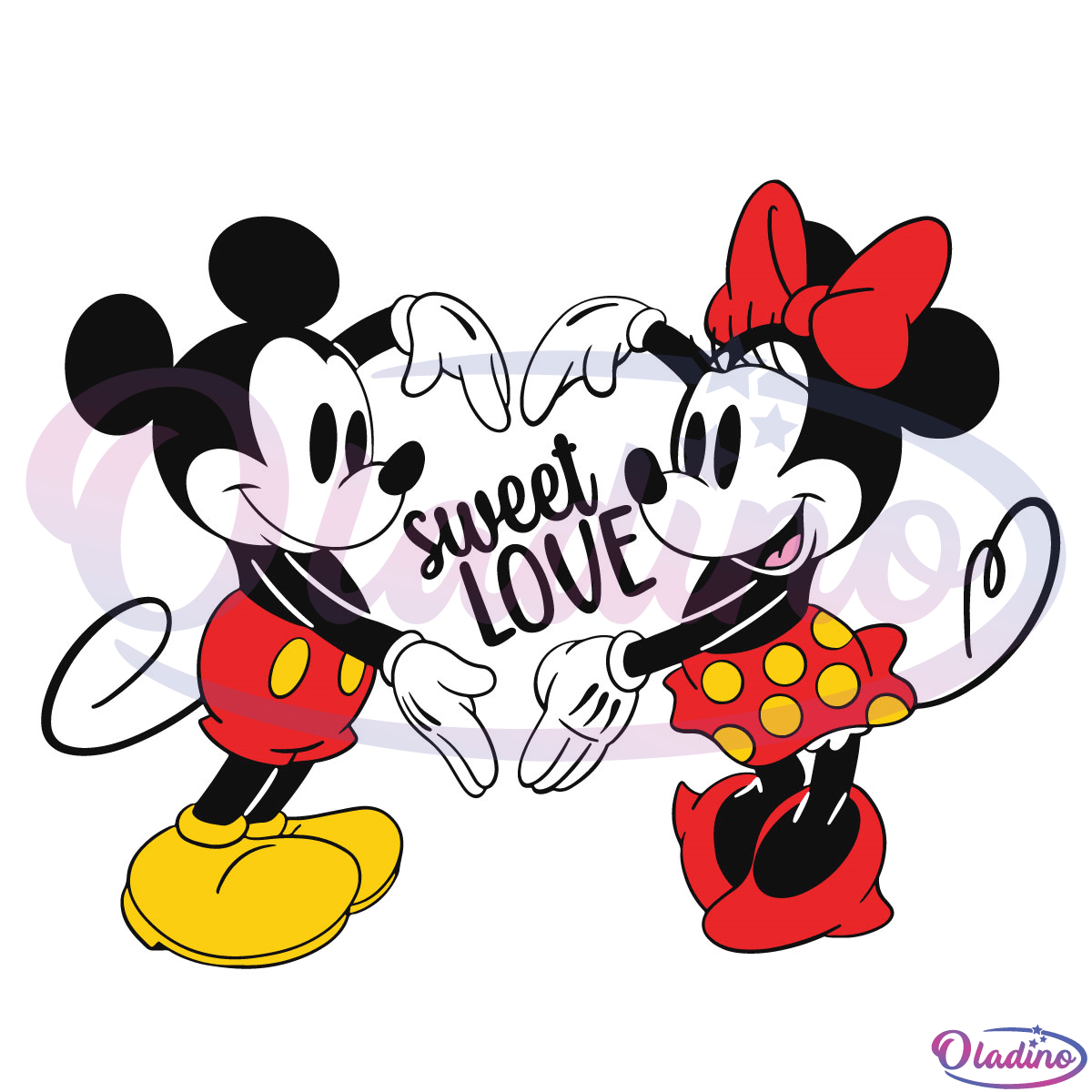 Sweet Love Mickey and Minnie Svg Digital File, Mickey Valentines Day