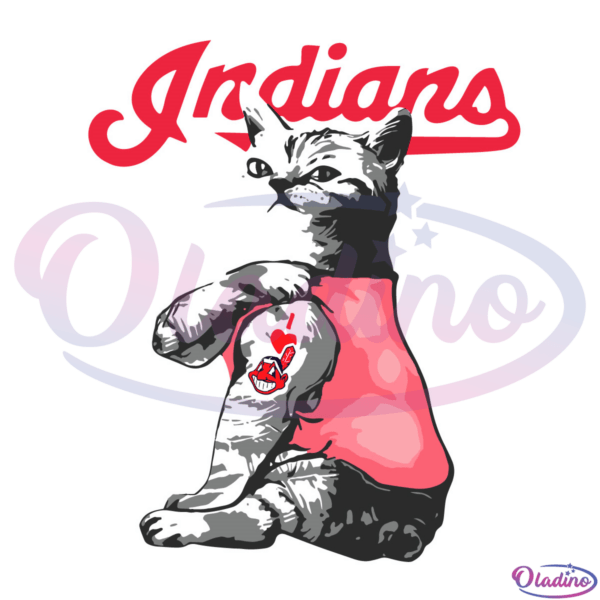 Tattoo Cat I Love Cleveland Indians Svg Digital File-Oladino