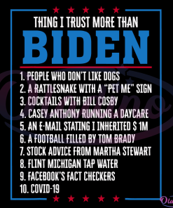 Things I Trust More Than Biden Svg Digital Files, Joe Biden Svg