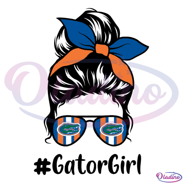 UF Gator Girl Svg File, Messy Bun Svg, Florida Gators Baseball Svg
