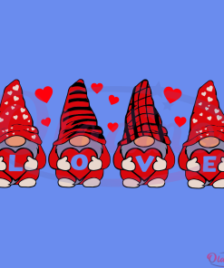Valentines Day Gnome Love Svg Digital File, Valentine Red Gnomies Svg