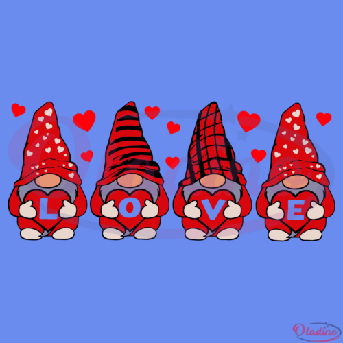 Valentines Day Gnome Love Svg Digital File