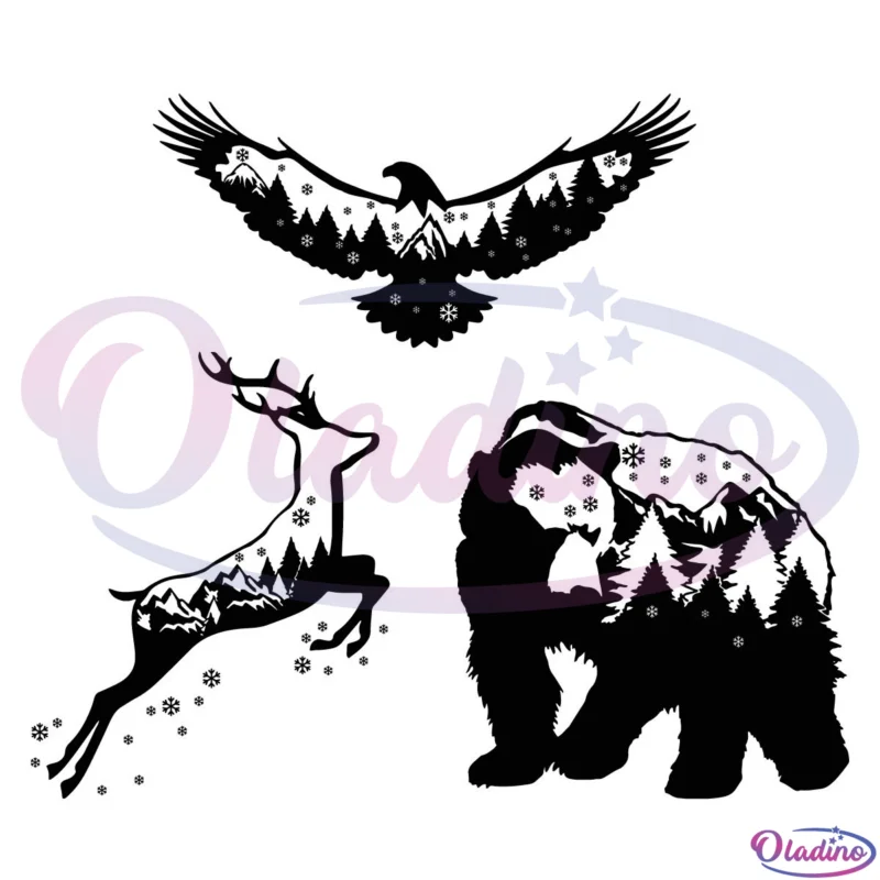 Wildlife Animals Camping Design Bundle Svg