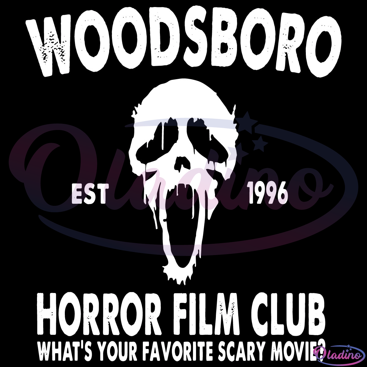 Woodsboro Horror Character Wearing Mask Film Club Est 1996 Svg