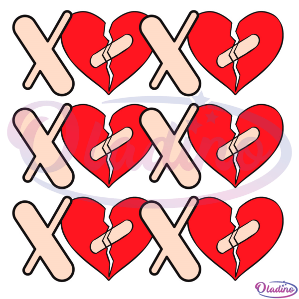 Xoxo Valentine Design Svg, Broken Heart Svg, Love Svg, Valentine Day