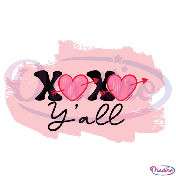 Xoxo Yall Svg Digital File, XOXO Svg, Valentine Svg, Love Svg, Heart Svg