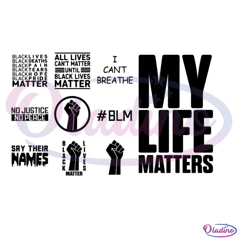 10 Black Lives Matter Bundle SVG Digital File, Cant Breathe Blm Svg