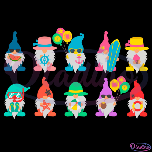 10 Summer Gnome SVG Digital File