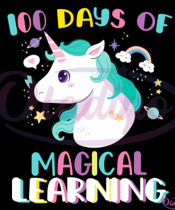 100 Days Of Magical Learning Unicorn 100th Day School Svg