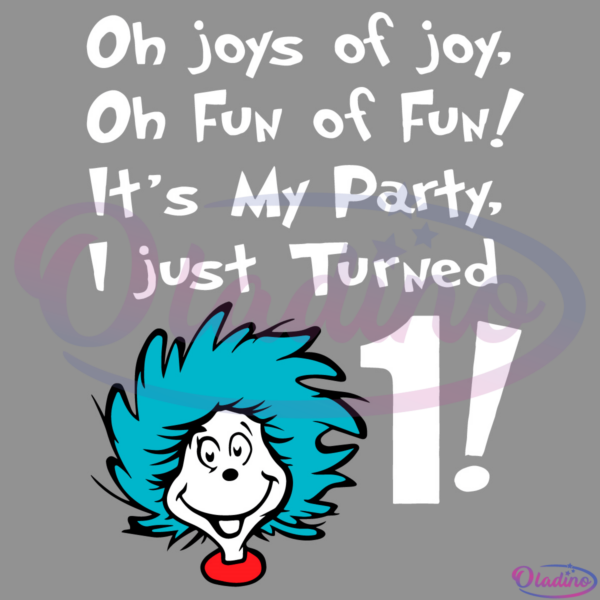 1st Birthday Miss Thing Dr Seuss SVG Digital File, Dr Seuss Birthday Svg