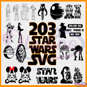 203 Star Wars Bundle SVG Digital File, Star Wars Clipart, Star Wars Png