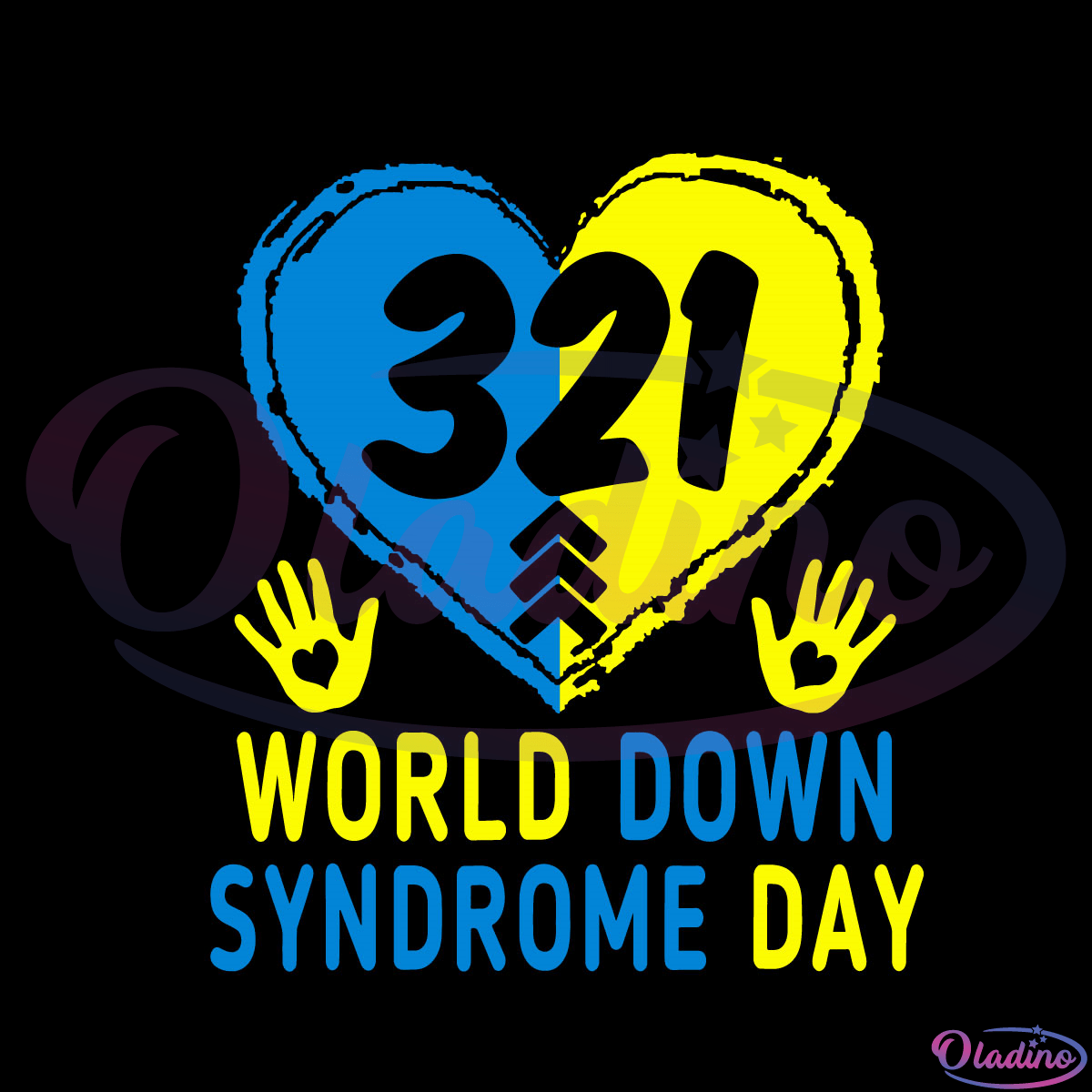 321 World Down Syndrome Awareness Day SVG, Blue Yellow Heart SVG