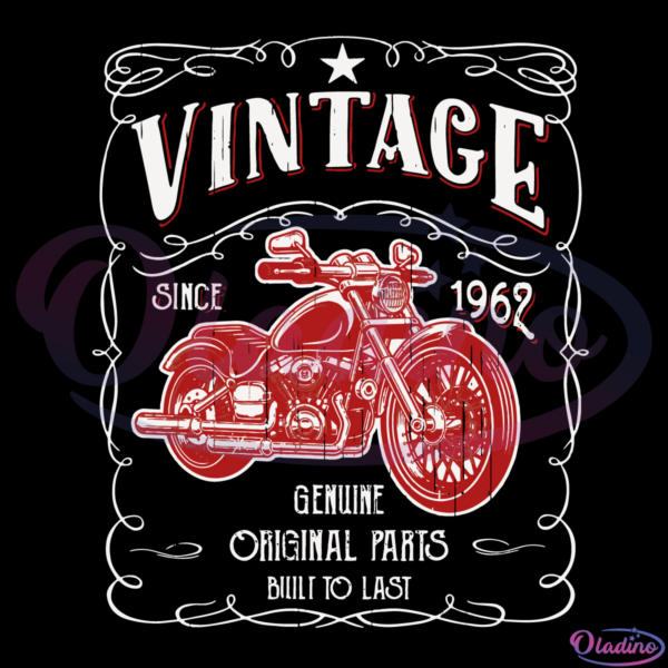 60th Birthday 1962 SVG Digital File, Classic Motorcycle SVG