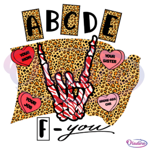 ABCDEFU Valentine Sublimation Graphic Svg