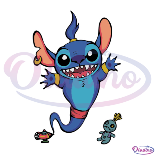 Aladdin Genie x Stitch Graphic Disney Svg Digital File