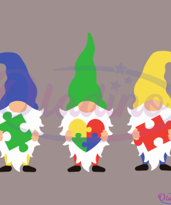 Autism Gnomes SVG Digital File, Autism Puzzle Svg