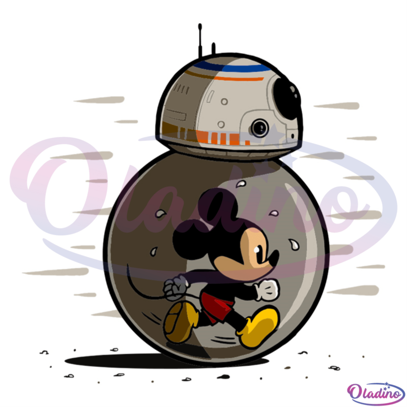 BB8 and Mickey Mouse Roll Together SVG Digital File Disney Svg