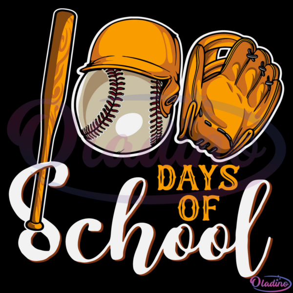 Baseball 100 Days of School SVG Digital File