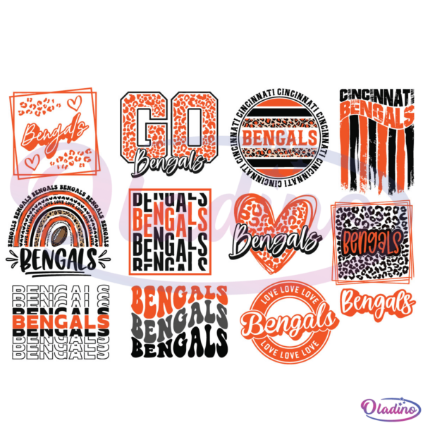 Bengals Bundle SVG Digital File, Go Bengals Svg, Leopard Print