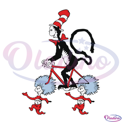 Bicycle Thing SVG Digital File, Cat In the Hat Svg, Dr Seuss Svg