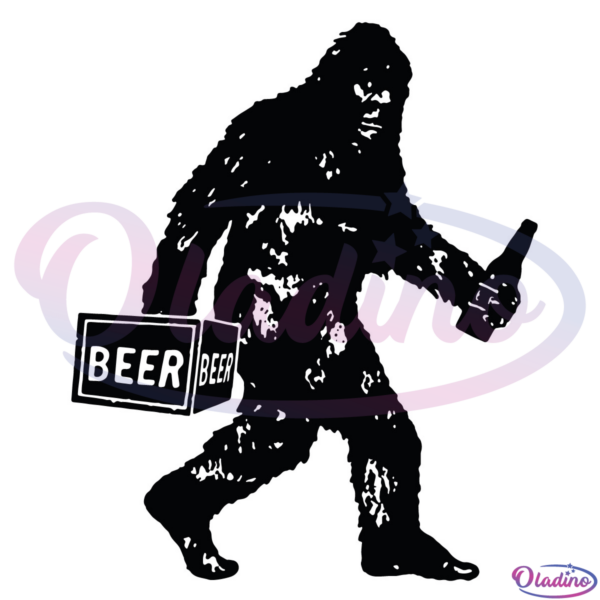 Bigfoot Bring Beer SVG Digital File, Drinking Beer Svg
