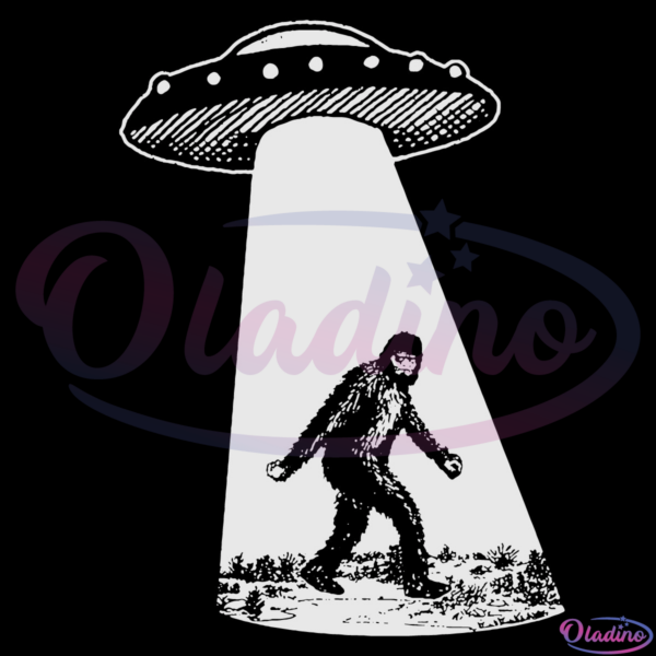 Bigfoot UFO Funny SVG Digital File, Alien Abduction Svg