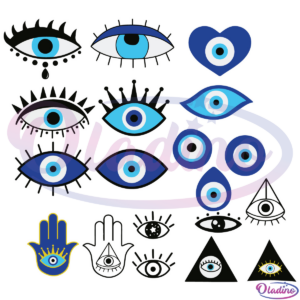 Blue Evil Eye Bundle SVG Digital File