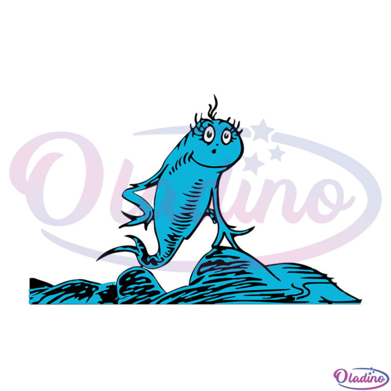 Blue Fish Dr Seuss SVG Digital File