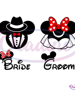 Bride Groom Mickey Minnie SVG Digital File, Bride Groom Svg
