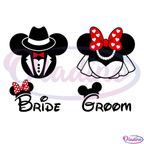 Bride Groom Mickey Minnie SVG Digital File