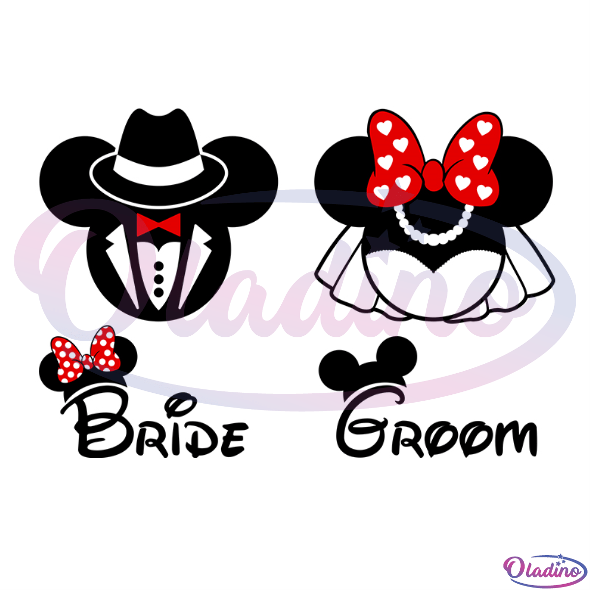 Bride Groom Mickey Minnie SVG Digital File, Bride Groom Svg