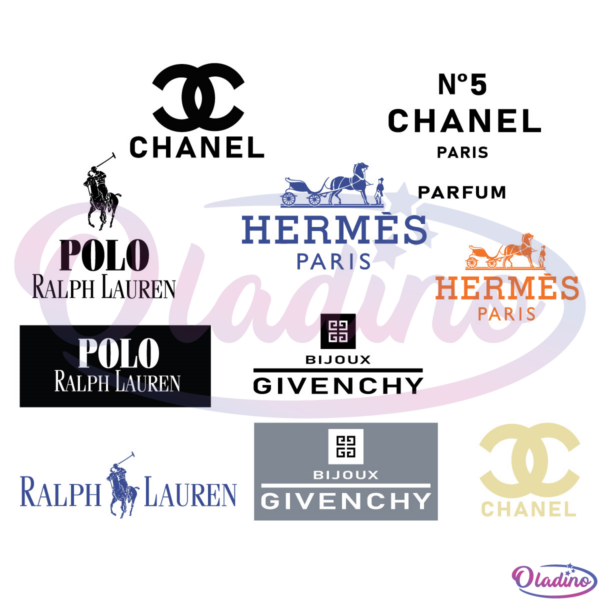 Bundle Brand Logo Fashion SVG Digital File, Chanel Svg