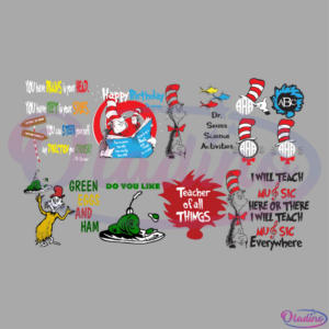 Teacher of All Thing Bundle Dr Seuss SVG Digital File