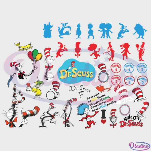 Funny Dr Seuss Bundle SVG Digital File, Dr Seuss Characters Svg