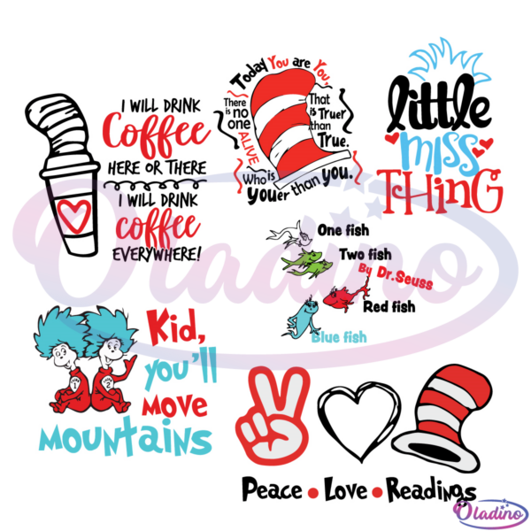 I will Drink Coffee Here Or There Bundle Dr Seuss SVG Digital File