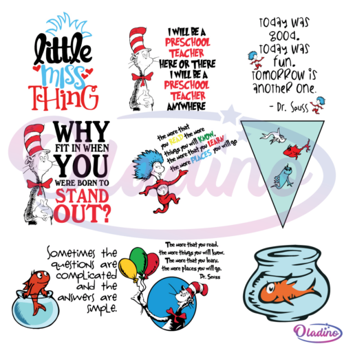 Bundle Dr Seuss Why Fit In SVG Digital File