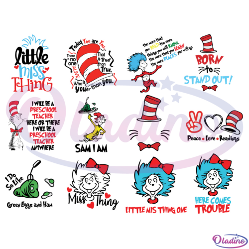 Little Miss Thing Bundle Dr Seuss SVG Digital File