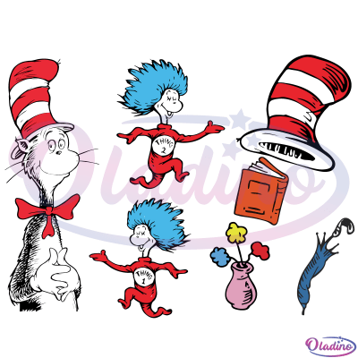 Bundle Dr Seuss Character SVG Digital File, Dr Seuss Svg