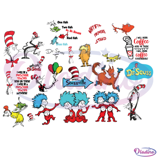 Bundle Dr Seuss Charcters SVG Digital File