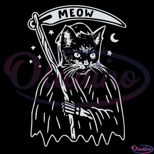 Cat Grim Black Cat SVG Digital File