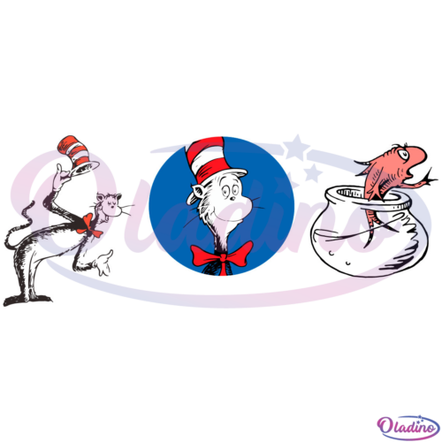 Funny Cat In Hat Bundle SVG Digital File