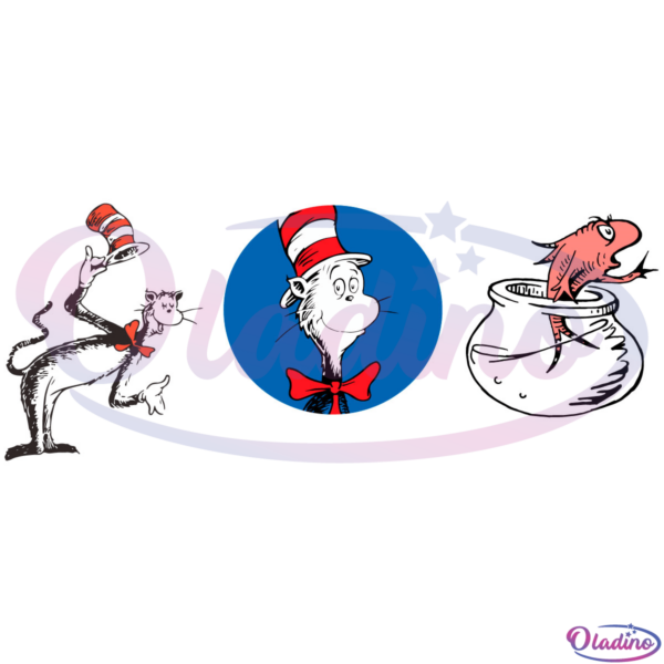 Funny Cat In Hat Bundle SVG Digital File, Dr Seuss Svg