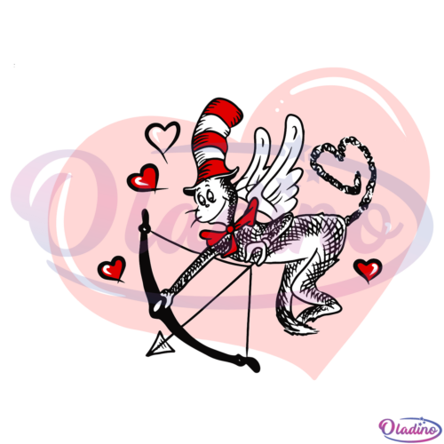 Cat In Hat Valentine SVG Digital File